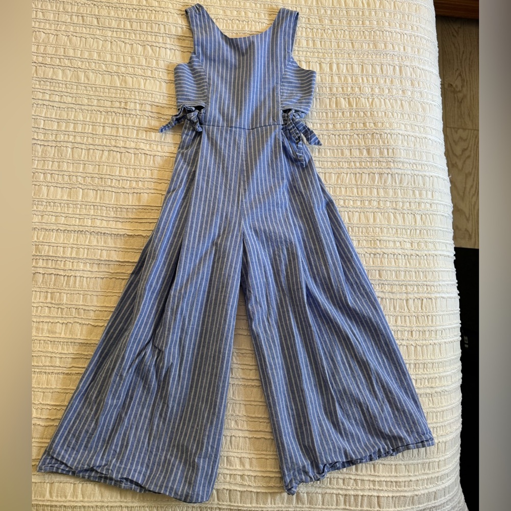Girls Blue Striped Sleeveless Jumpsuit. Purchased at Nordstrom.